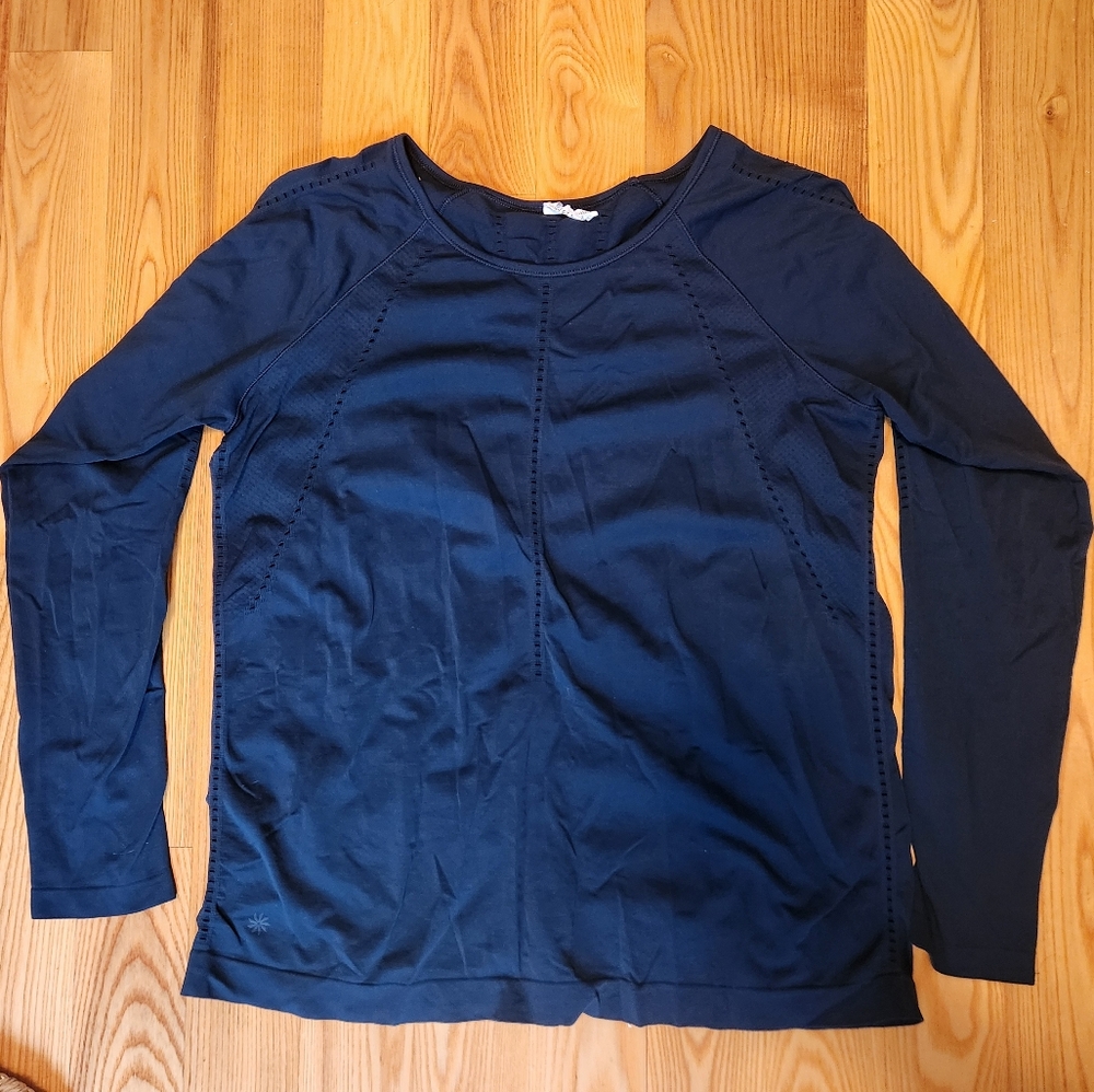 Athleta teal long sleeve tech shirt, women's XL